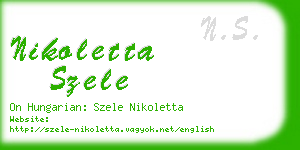 nikoletta szele business card